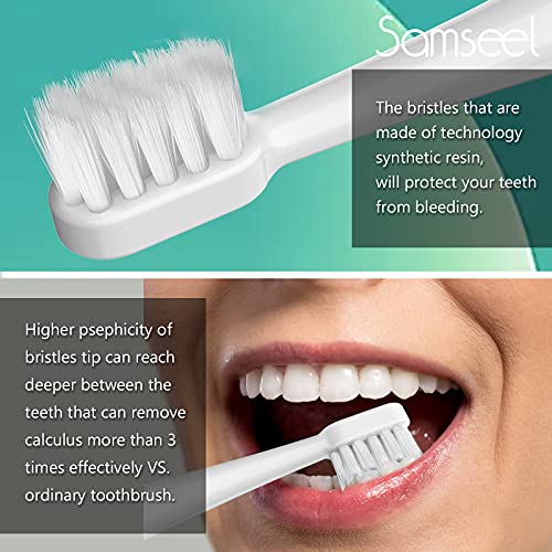 Samseel (2-Pack, White and Black) Sonic Electric Toothbrush Lasting for 90 Da...