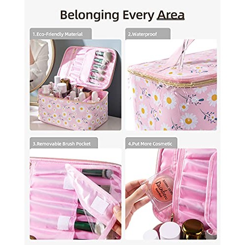 SAMZSKY Makeup Bag Set, 3 Pcs Portable Travel Cosmetic Bag Waterproof Organiz...