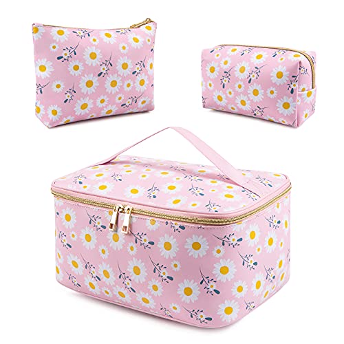 SAMZSKY Makeup Bag Set, 3 Pcs Portable Travel Cosmetic Bag Waterproof Organiz...