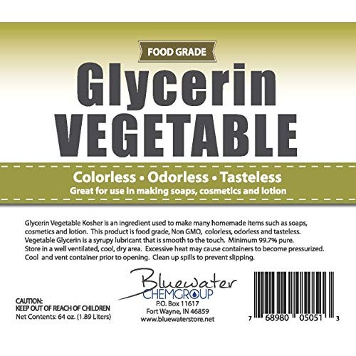 Vegetable Glycerin - Half Gallon (64oz)- All Natural, Kosher, USP Grade - Pre...