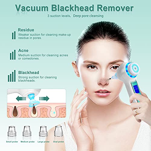 Blackhead Remover Vacuum,Rechargeable Facial Cleansing Brush Waterproof,Elect...