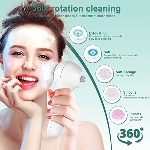 Blackhead Remover Vacuum,Rechargeable Facial Cleansing Brush Waterproof,Elect...