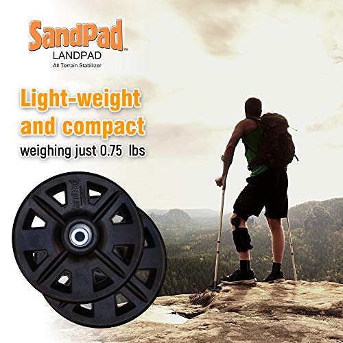 EZ-Walk/SandPad™ LandPad All Terrain Stabilizer Tips (Paired Pack for Crutche...