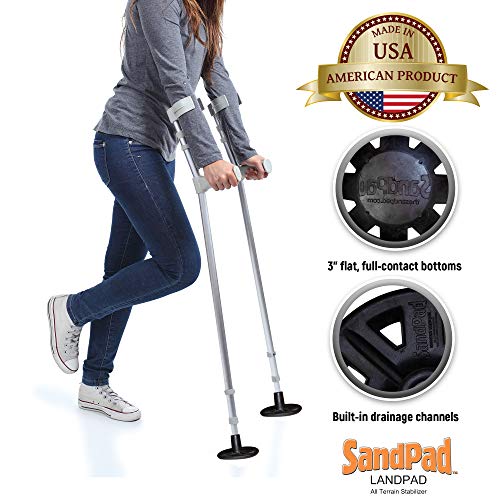 EZ-Walk/SandPad™ LandPad All Terrain Stabilizer Tips (Paired Pack for Crutche...
