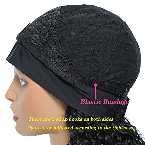 Headband Wigs for Black Women 26" Deep Water Wave Black Synthetic Curly Wig 1...