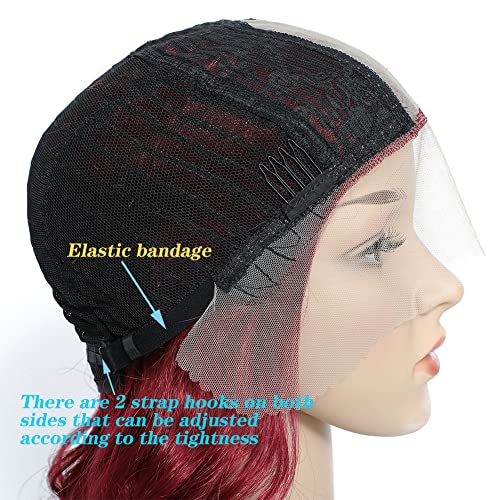 Red Lace Front Wig Burgundy 30" Long Wavy Synthetic Lace Front Wigs for Women...