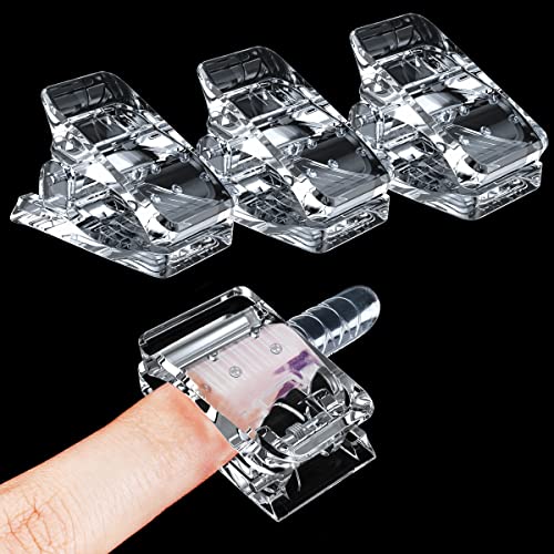 Sanie 10 PCS Clear Nail Tips Clip Fit All Finger for Quick Building Polygel N...