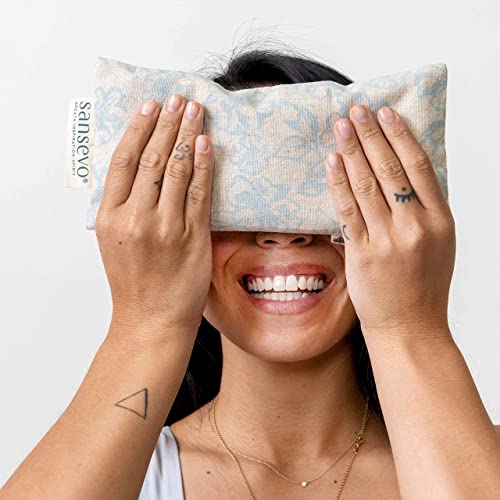 SANSEVO Lavender Eye Pillow - Weighted Eye Pillows for Relaxation Sleeping Me...