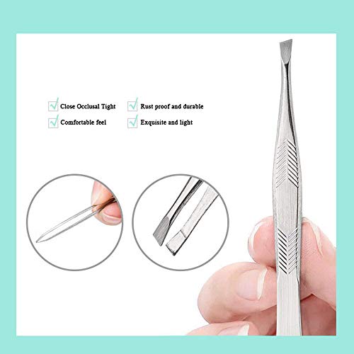 Sansheng 24 pieces/disposable tweezers, oblique eyebrow tweezers metal eyebro...