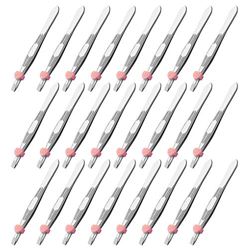 Sansheng 24 pieces/disposable tweezers, oblique eyebrow tweezers metal eyebro...