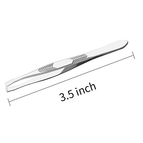 sansheng 48 Pcs Tweezers For Eyebrows - Slant Tip Steel Tweezers - Tweezer Se...