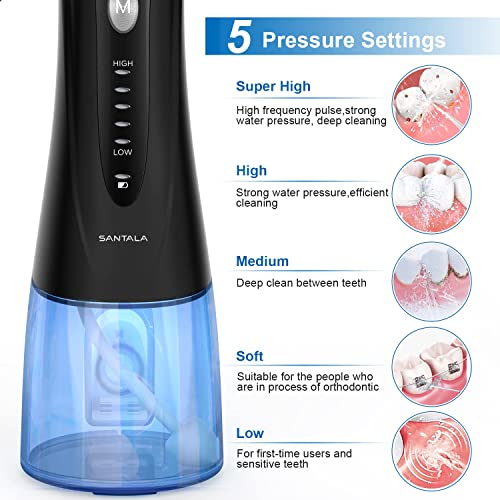 SANTALA Powerful Cordless Water Flosser for Teeth, Gums, Braces, Dental Care,...