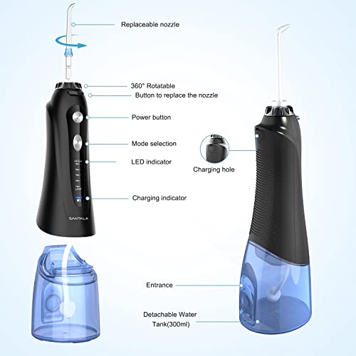 SANTALA Powerful Cordless Water Flosser for Teeth, Gums, Braces, Dental Care,...