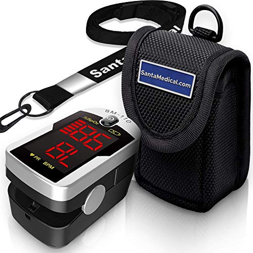 Deluxe SM-110 Two Way Display Finger Pulse Oximeter with Carry Case and Neck/...
