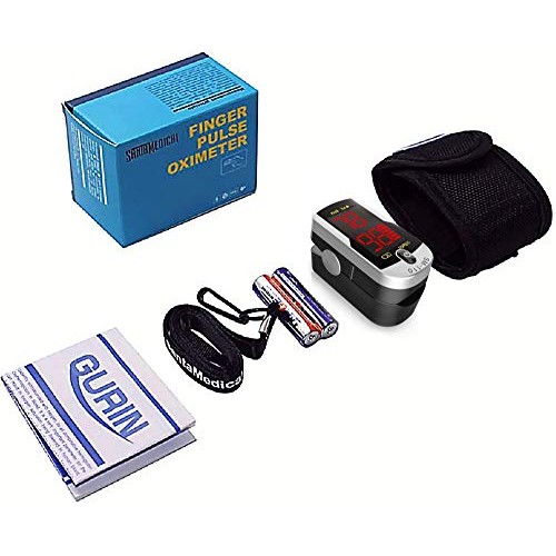 Deluxe SM-110 Two Way Display Finger Pulse Oximeter with Carry Case and Neck/...