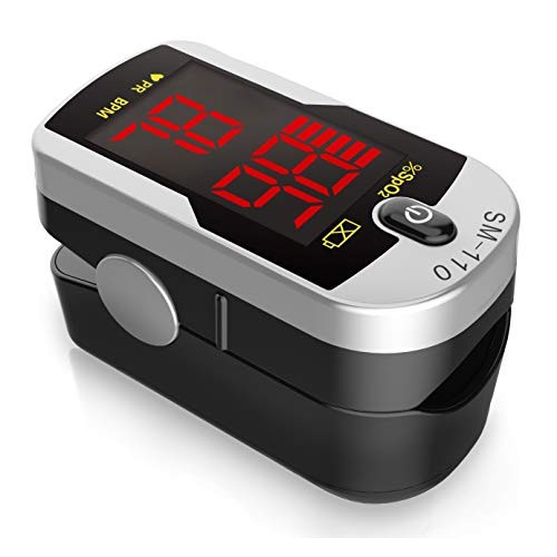 Deluxe SM-110 Two Way Display Finger Pulse Oximeter with Carry Case and Neck/...
