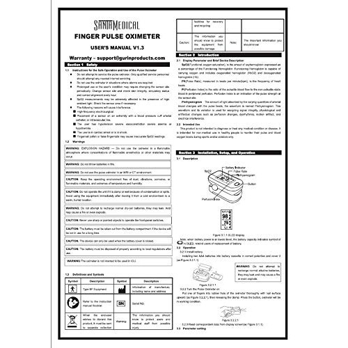 Finger Pulse Oximeter, (SpO2) Blood Oxygen Saturation Monitor with Pulse Rate...