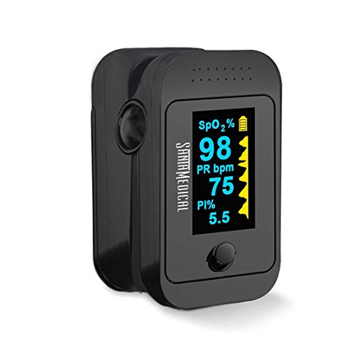 Santamedical Dual Color OLED Pulse Oximeter Fingertip, Blood Oxygen Saturatio...