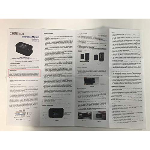 Santamedical Dual Color OLED Pulse Oximeter Fingertip, Blood Oxygen Saturatio...