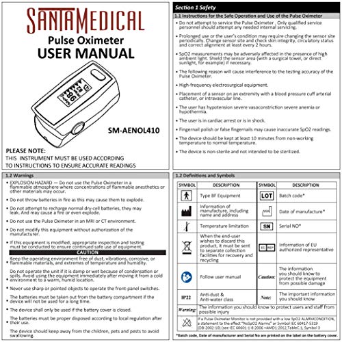 Santamedical Generation 2 Fingertip Pulse Oximeter with Batteries and Lanyard