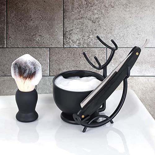 Grooming Shaving Kit for Men,Strong Razor and Brush Stand with Stainless Stee...