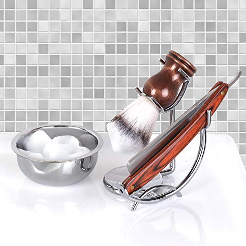 Strong Brush Stand + Men's Shaving Brush + Perfect Stainless Steel Shaving So...