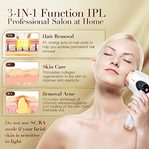 IPL Hair Removal, Laser Permanent Hair Removal for Women&Men, 999,999 Flashes...