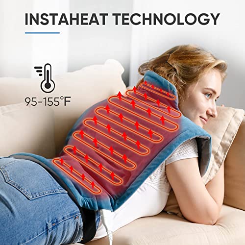 SAROO Weighted Heating Pad for Back Pain Relief, 24"x33" XXL Large Electric H...
