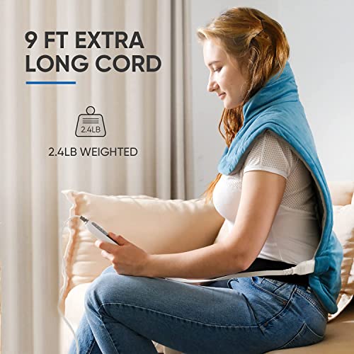 SAROO Weighted Heating Pad for Back Pain Relief, 24"x33" XXL Large Electric H...