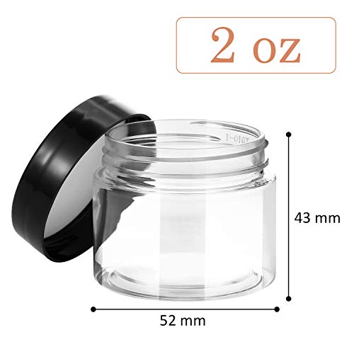 6 Pack Plastic Pot Jars Round Clear Leak Proof Plastic Container Jars with Li...