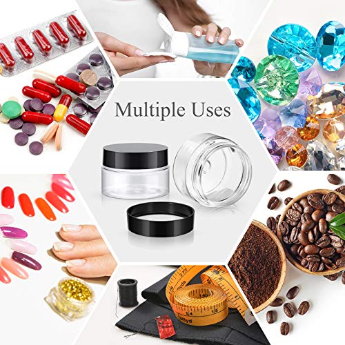 SATINIOR 36 Pieces Plastic Jars Round Clear Leak Proof Cosmetic Container Jar...