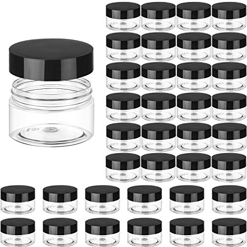 SATINIOR 36 Pieces Plastic Jars Round Clear Leak Proof Cosmetic Container Jar...