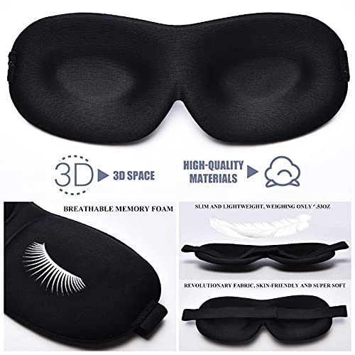 SATINIOR 3D Sleeping Mask Eye Sleep Ultralight Cover Blindfold Eyeshade Trave...