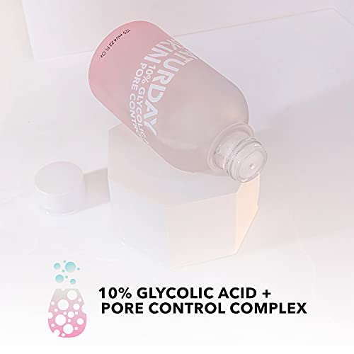 Saturday Skin Pore Clarifying Toner 10% Glycolic Acid&AHA Deep Cleansing Astr...