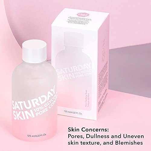 Saturday Skin Pore Clarifying Toner 10% Glycolic Acid&AHA Deep Cleansing Astr...