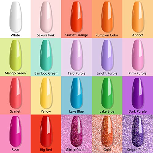 Saviland 29 Pcs Dip Powder Nail Kit Starter, 20 Colors Dipping Powder System ...