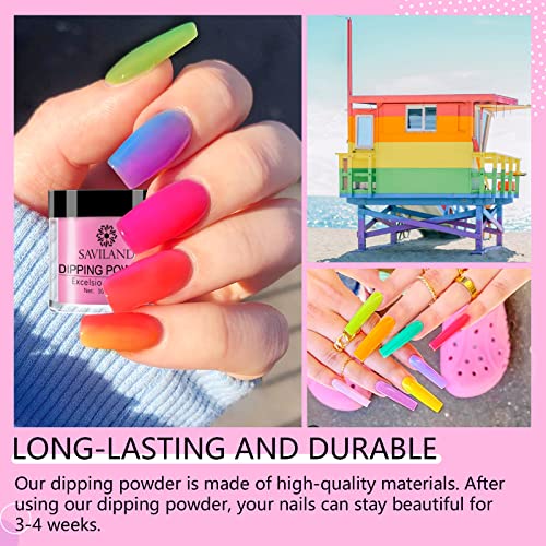 Saviland 29 Pcs Dip Powder Nail Kit Starter, 20 Colors Dipping Powder System ...
