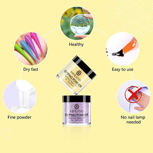 Saviland 29 Pcs Dip Powder Nail Kit Starter, 20 Colors Dipping Powder System ...