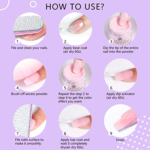 Saviland 29 Pcs Dip Powder Nail Kit Starter, 20 Colors Dipping Powder System ...