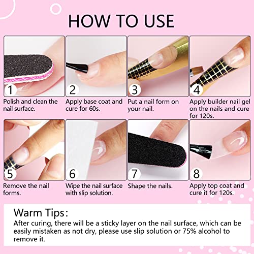 Saviland Builder Nail Gels Kit - 3 Colors 30g Clear Nude Pink Hard Gel for Na...