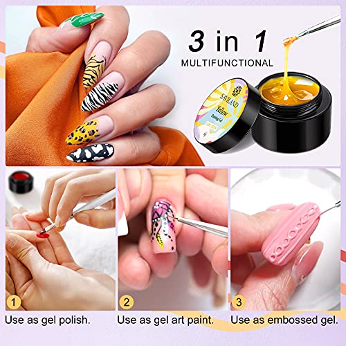 Saviland Gel Paint Kit - 12 Colors Gel Nail Polish Kit Nail Gel Art Polish Se...