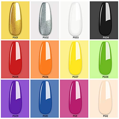 Saviland Gel Paint Kit - Gel Nail Polish Kit 12 Colors Soak Off Gel Polish Se...