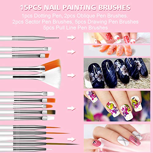 Saviland Gel Paint Kit - Gel Nail Polish Kit 12 Colors Soak Off Gel Polish Se...
