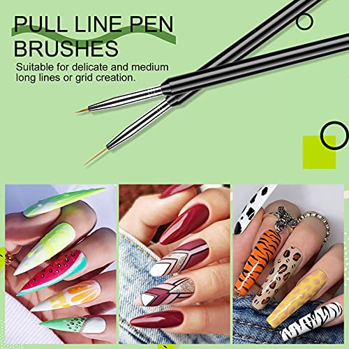 Saviland Nail Art Brush Set - 6pcs Double-End Nail Art Brushes Kit Profession...