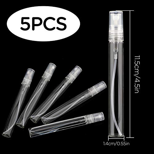 SAVITA 5PCS 10ml Clear Spray Bottle Refillable Perfume Atomizer Small Fine Mi...