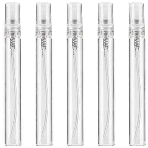 SAVITA 5PCS 10ml Clear Spray Bottle Refillable Perfume Atomizer Small Fine Mi...