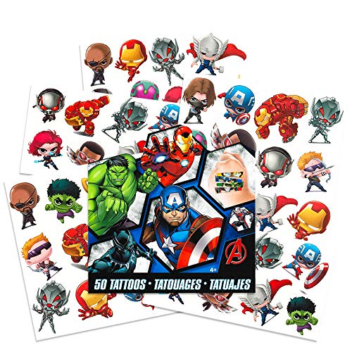 Marvel AVENGERS Temporary Tattoos - 50 Tattoos - Iron Man, Thor, Hulk, Captai...