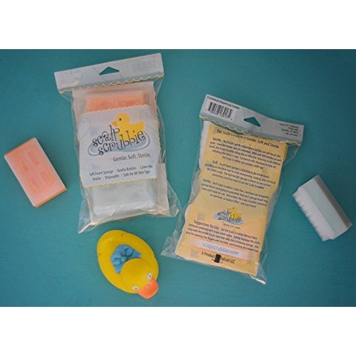 Scalp Scrubbie Cradle Cap Brush - 3-pk - Sterile and Safe - 2 in 1, Baby Brus...