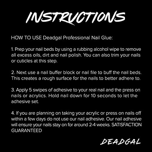 DEADGAL Professional Nail Glue for Acrylic Nails, Superior Hold Long Lasting ...