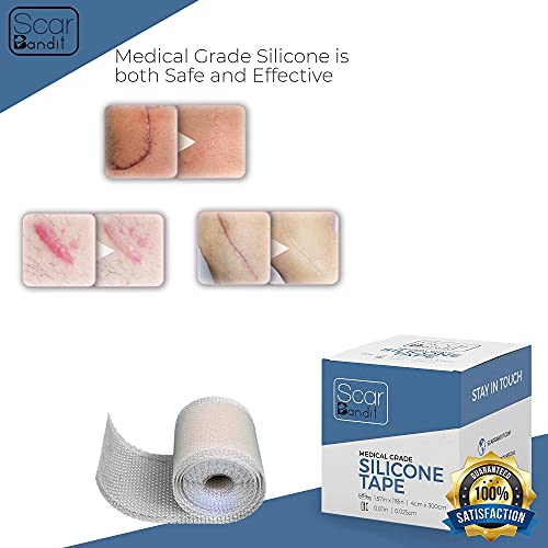Scarbandit Silicone Tape - Shower Proof Bandage Strips - Skin Safe, Medical G...